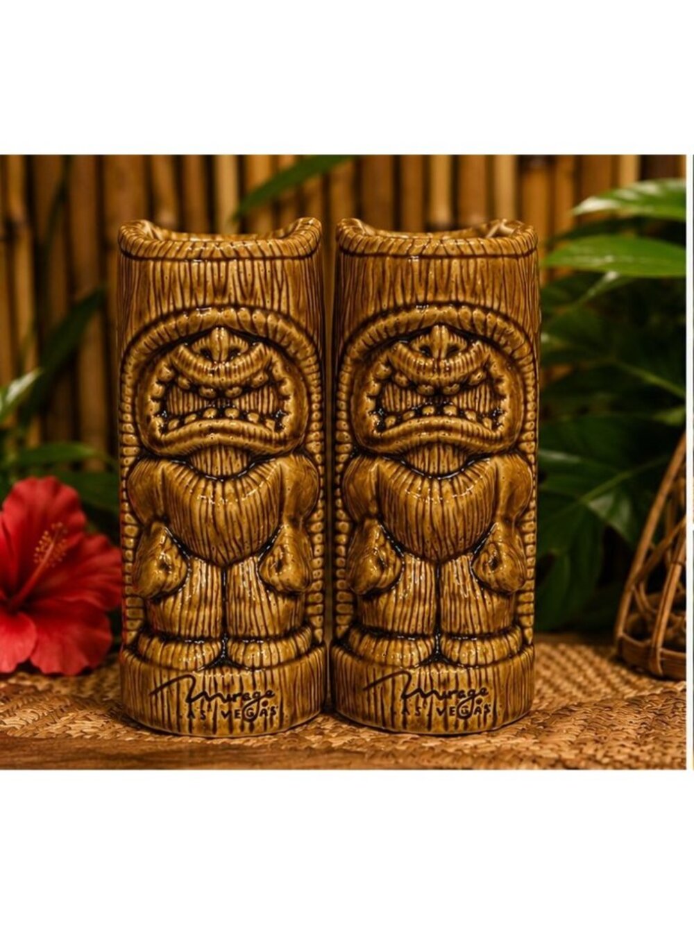 Tiki Farm Mirage Las Vegas Grand Opening Center Bar 2015 Tiki Mug Set of 2 Rare